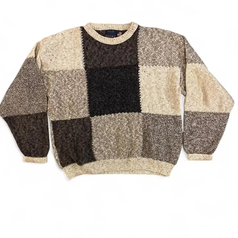 90s boxy color block cotton